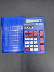 Texas Instruments TI-108 Solar Power Student School Calculator W/Cover Vintage - Picture 1 of 10