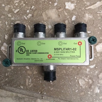 4-WAY SWM SPLITTER, 2-2150 MHz, MSPLIT4R1-02, Ground Clamp-Communication 4ZR3 - Image 1 of 2