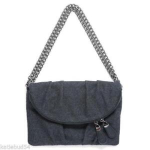 Lindsay Phillips Coral Gables 5 WAY  Handbag Purse Grey Flannel Switchable jewel
