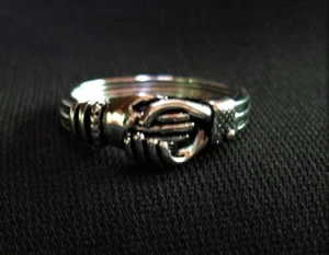 Sterling Silver Fede Hände Ring - Bild 1 von 7