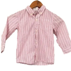 Crazy 8 Boys Sz 4 Striped Long Sleeve Button Up Shirt 100% Cotton - Picture 1 of 10