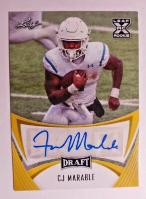 2021 LEAF DRAFT GOLD PARALLEL XRC AUTO CJ MARABLE - Image 1 of 2