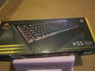 Corsair K55 RGB Wired Backlit Keys Gaming Keyboard, NEW - Image 1 of 4