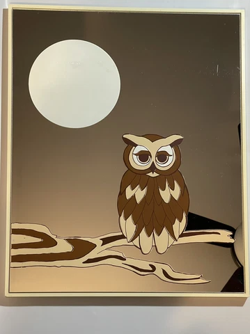 Mid Century Mod  Sharon Art Concept 1970s Owl Moon Mirror Wall Art 20" x 16" Cover