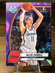 2024-25 Bowman U cromo #5 Allie Ziebell refractor de lava púrpura Uconn - Imagen 1 de 2