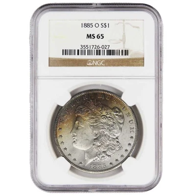 1885-O $1 Morgan Silver Dollar NGC MS65 Brown Label - Image 1 of 3