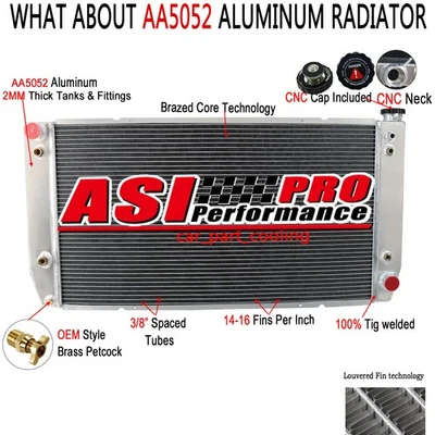 For 1994-2000 Chevy GMC C2500 C3500 K2500 3500 7.4L V8 3-Row Aluminum Radiator Foto 1 de 4