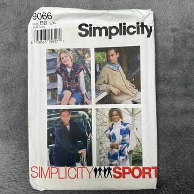 Simplicity Sport Sewing Pattern 9066 Hooded Jacket Unisex L-XL Flannel Fleece - Image 1 of 4