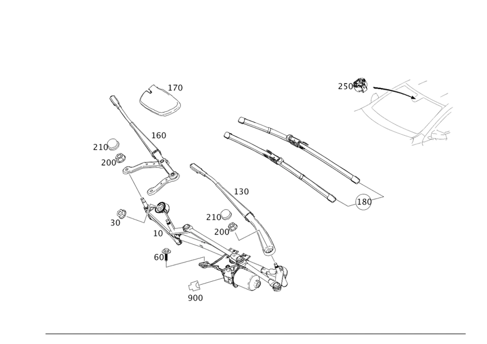 正品梅赛德斯-奔驰零件套件 Wiper Blade 176-820-28-00 — 第 1/1 张图片