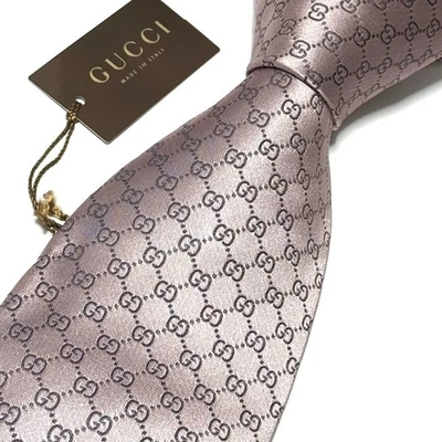 GUCCI micro GG patrón por todas partes corbata rosa brillante Foto 1 de 4