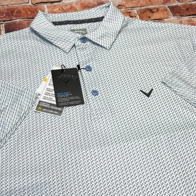 Camisa Polo Callaway Para Hombres XL Opti-Dri Estampado Completo Pájaros Blanca Manga Corta $80 Foto 1 de 4