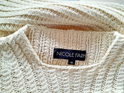 VTG Nicole Farhi natural cotton sweater cream size M (UK 14) sample UNWORN - Image 1 of 4
