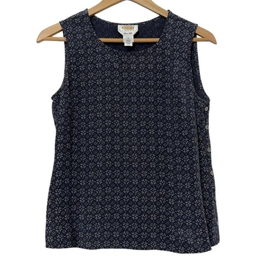 Camiseta sin mangas Talbots Petites para mujer seda azul marino talla 4 negocios informal oficina regalo Foto 1 de 4