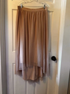 Saia Lauren Conrad Rosa Bainha Alta Baixa Elástica Cintura Malha de Tule Extra Grande 100% Poliéster - Imagem 1 de 4