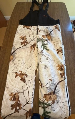 Habit Bibs White Snow Camo Mens XL Realtree Scent Factor Waterproof APHD Snow - Image 1 of 4