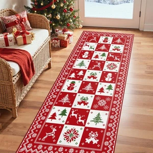 Weihnachtsläufer Teppich 2x7 Waschbar Teppich für Flur Küche Schlafzimmer, Weihnachten... - Bild 1 von 8