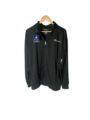 Nueva CHAQUETA DE CALENTAMIENTO PARA HOMBRE GRANDE Y ALTA CHAMPION CREMALLERA COMPLETA Negra, LOGO talla 2XLT Foto 1 de 4