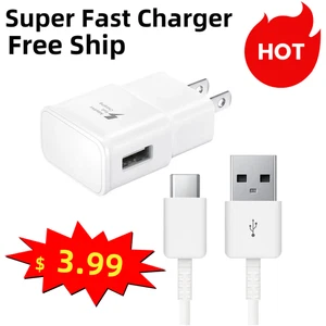 Fast Wall Charger 15W+USB Type-C Cable For Samsung Galaxy S24/S23/S22/S21/S20/10 - Photo 1 sur 11