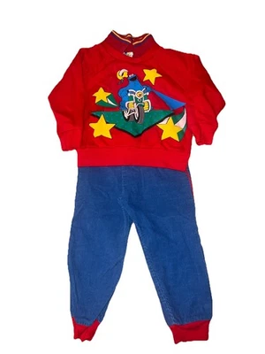 Vtg 1980’s Sesame Street Cookie Monster Motorcycle Outfit JC Penney Size 3T - Image 1 of 4