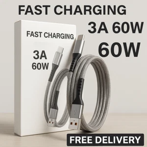 USB C Charger Braided Cable 1m 2m Fast Charging USB-A to USB-C Lead - Zdjęcie 1 z 24