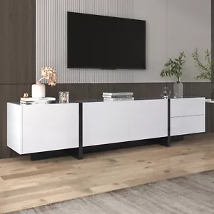 TV Lowboard TV Schrank Modern Hochglanz Weiß Fernsehschrank Board Wohnzimmer - Bild 1 von 7
