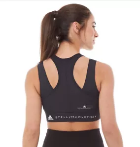 Women’s adidas Stella McCartney Triathlon Crop Top Black RRP £54.99 DW9550 - Picture 1 of 7