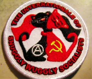 THE INTERNATIONALE oF SNuGGLY WuGGLY SOCIALISTS embroidered iron-on patch 3" in - Picture 1 of 1