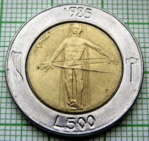 SAN MARINO 1985 500 LIRE, REDEMPTION FROM DRUGS, BI-METALLIC UNC - Picture 1 of 4
