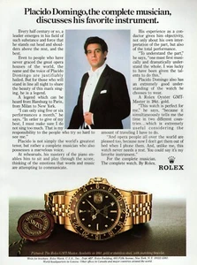 1984 Rolex GMT Master Placido Domingo Uhr Original Farbe Druck Anzeige - Bild 1 von 1