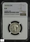 1919 D Standing Liberty Silver Quarter 25C NGC G 06