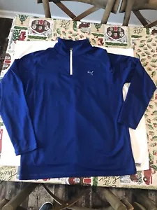 Puma Golf Long Sleeve 1/4 Zip Dry Cell Pullover - Blue - Picture 1 of 11