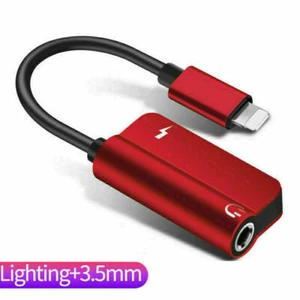 3.5mm Headphone Jack AUX Splitter Adapter and Charger For iPhone 12 11 XS X 8 7 - Picture 1 of 15