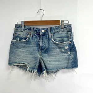 Free People Good Times Relaxed Denim Shorts. Blue. W24 - Picture 1 of 3