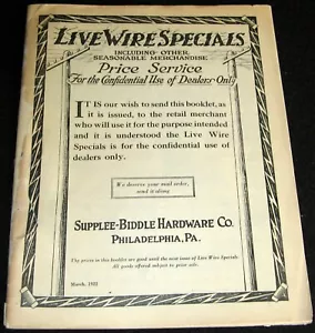 SUPPLEE-BIDDLE HARDWARE COMPANY 1922 CATALOG CAR PARTS BIKES TOOLS KNIVES MOWERS - Picture 1 of 9
