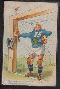 SPORT FOOTBALL Goalkeaper Soccer PC circa 1940 ITALY Comic - Picture 1 of 1