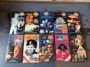 Doctor Who VHS Lot 10 Tapes Peter Davison, Jon Pertwee, Tom Baker - Picture 1 of 3