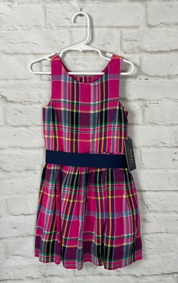 NEW POLO Ralph Lauren Girls Pink Plaid Sleeveless Lined Dress Size 4/4T - Image 1 of 4