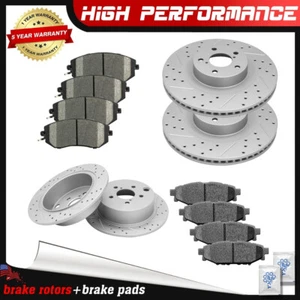 Front & Rear Drilled Slotted Rotors Brake Pads for Subaru XV Crosstrek Forester - Bild 1 von 12