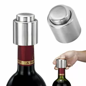 Stainless Steel Reusable Vacuum Sealed Champagne Red Wine Bottle Stopper Cap New - Picture 1 of 11