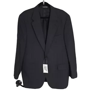 Gianni Versace Mens Blazer Vtg 90s Gray Pinstripe Virgin Wool Suit Jacket NWT 51 - Picture 1 of 14
