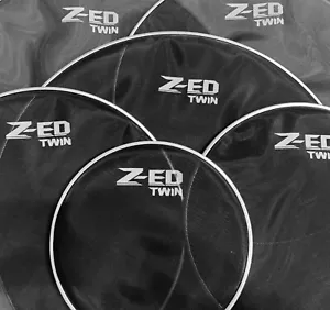 Z-ED Twin-Ply Mesh Drum Heads 8''10''12''13''14''16"18"20"22" BLACK - Picture 1 of 1
