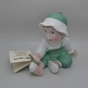 Statuina porcellana vintage 1993 TYLER bambino bambino firmato numerato LE tag 6" - Foto 1 di 18