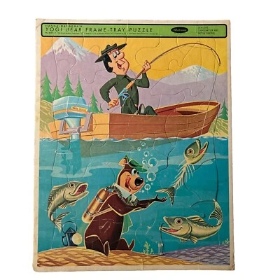 Rompecabezas bandeja marco vintage 1964 Whitman Hanna-Barbera Yogi Bear & Ranger Smith Foto 1 de 4