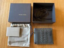 BOTTEGA VENETA Intrecciato Leather Bi-Fold Compact Wallet Gray Ladies BVW023