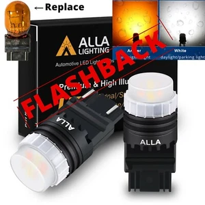 LED 2-Color White Yellow Flashback Bulbs for Front Turn Signal 3157,7443,4257 - Bild 1 von 27