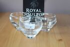THREE (3) ROYAL DOULTON HAND MADE CLEAR GLASS PINCH POTS