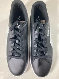 PUMA Men's Smash V2 Lace Up Leather Sneaker Shoes G/A  Black - Picture 1 of 3