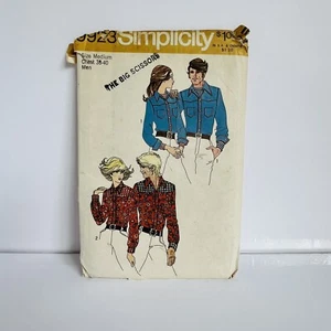 "Camisa vaquera occidental vintage Simplicity patrón para hombre talla mediana 38-40""" - Imagen 1 de 4