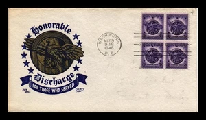DR JIM STAMPS US COVER WWII VETERANS FDC SCOTT 940 BLOCK CACHET CRAFT ADDRESSED - Picture 1 of 2