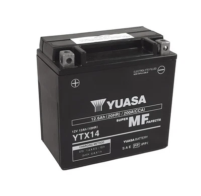 BATTERIA SIGILLATA YUASA YTX14 12V 12 AH 200 BMW R 1200 GS 2002 GIA' ATTIVATA - Imagen 1 de 3
